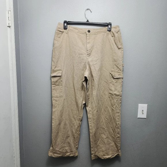 Sandy Liang by Target women's cargo pants size 16 brown tan grunge baggy - Picture 1 of 11